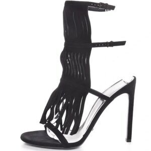 Gucci Black Fringe Sandals